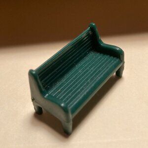 Vintage Miniature Green Park Bench Plasticville